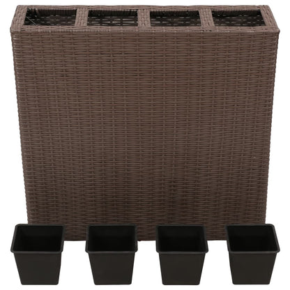 Garten-Hochbeet Mit 4 Töpfen 2 Stk. Poly Rattan