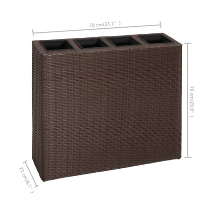 Garten-Hochbeet Mit 4 Töpfen 2 Stk. Poly Rattan