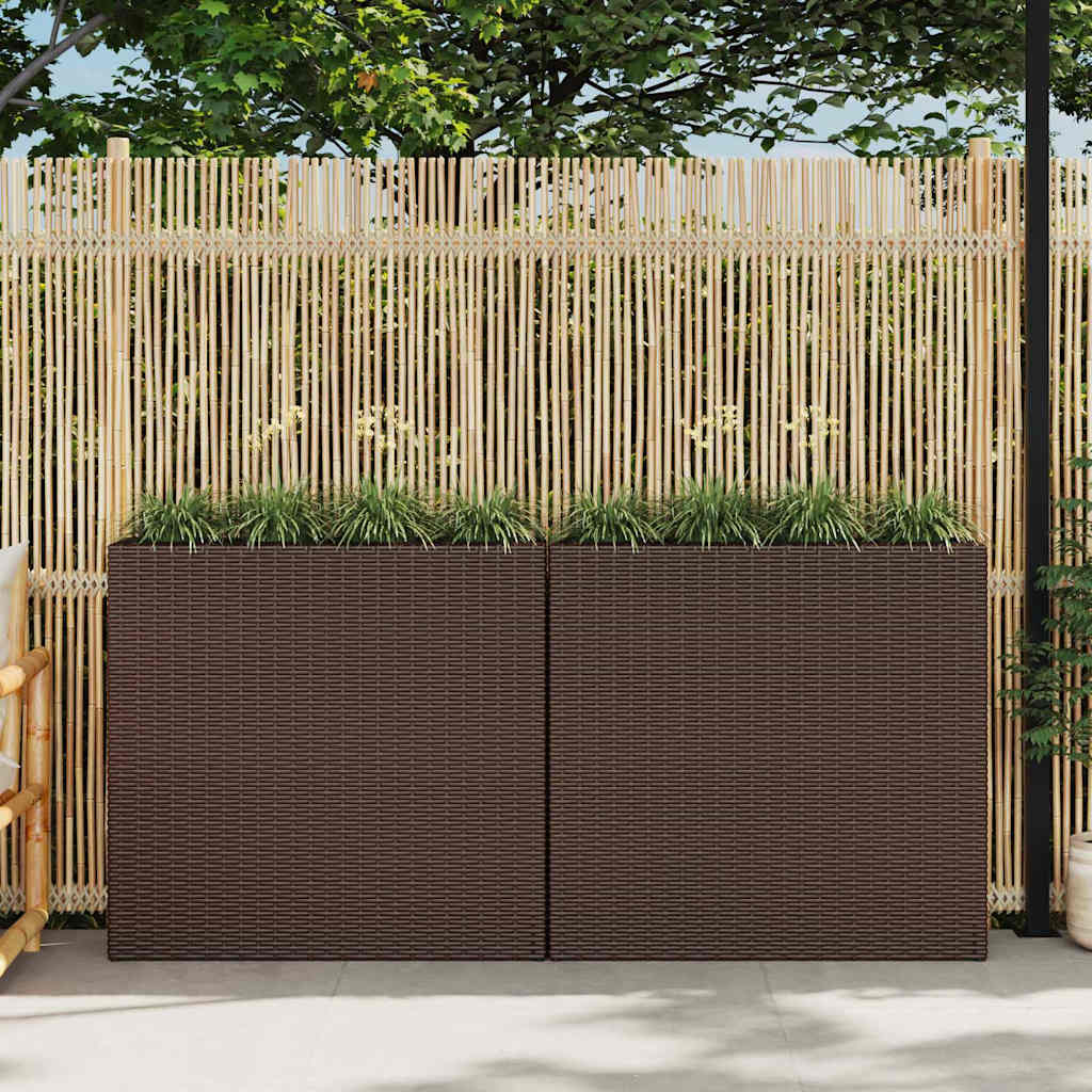 Garten-Hochbeet Mit 4 Töpfen 2 Stk. Poly Rattan