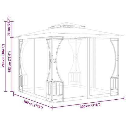 Pavillon Mit Netz 300X300X265 Cm