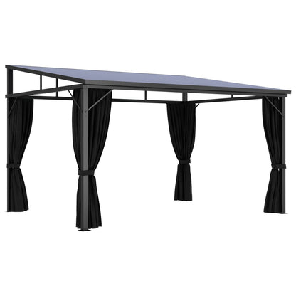Pavillon Mit Vorhängen 405X294X244 Cm Anthrazit