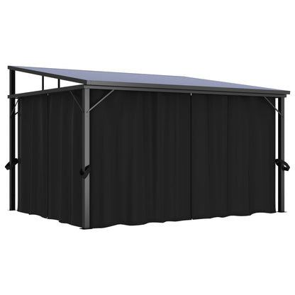 Pavillon Mit Vorhängen 405X294X244 Cm Anthrazit