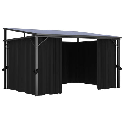 Pavillon Mit Vorhängen 405X294X244 Cm Anthrazit