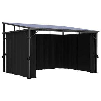 Pavillon Mit Vorhängen 405X294X244 Cm Anthrazit