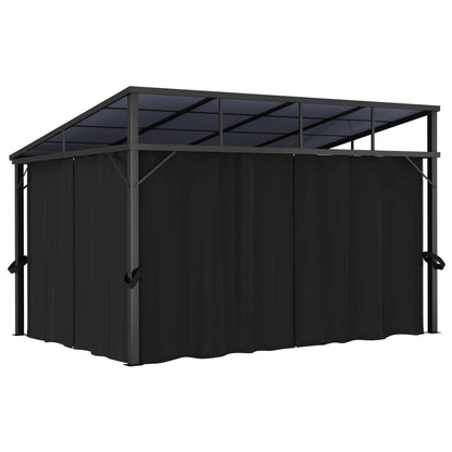 Pavillon Mit Vorhängen 405X294X244 Cm Anthrazit