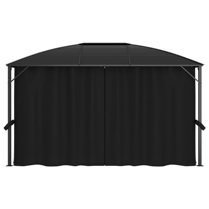 Pavillon Mit Vorhängen 400 X 300 X 265 Cm Anthrazit