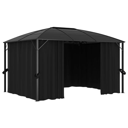 Pavillon Mit Vorhängen 400 X 300 X 265 Cm Anthrazit