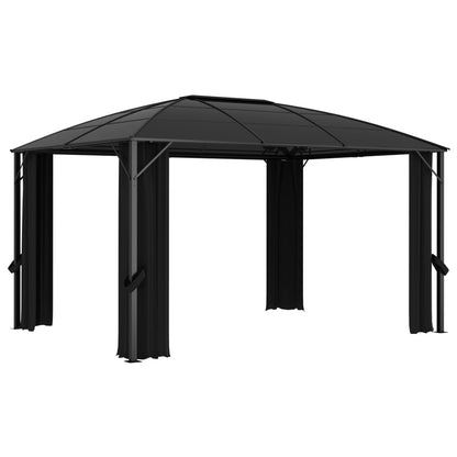 Pavillon Mit Vorhängen 400 X 300 X 265 Cm Anthrazit