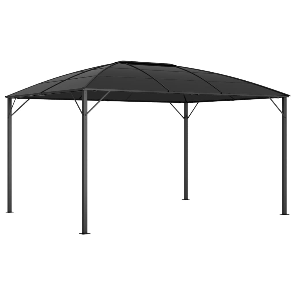 Pavillon Mit Vorhängen 400 X 300 X 265 Cm Anthrazit