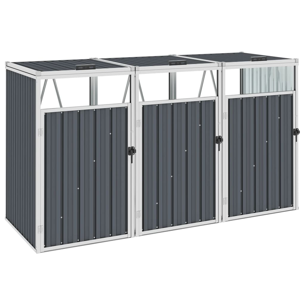 Mülltonnenbox Für 3 Mülltonnen 213×81×121 Cm Stahl