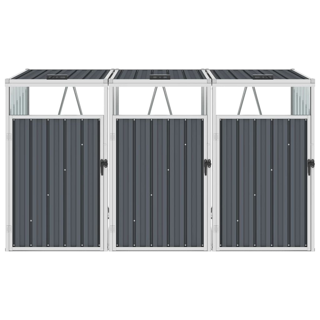 Mülltonnenbox Für 3 Mülltonnen 213×81×121 Cm Stahl
