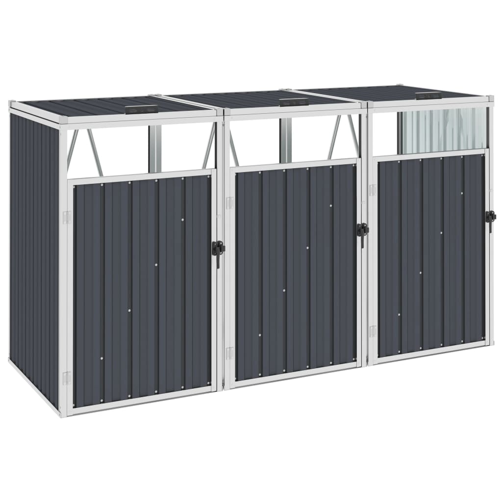 Mülltonnenbox Für 3 Mülltonnen 213×81×121 Cm Stahl