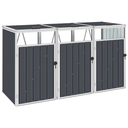 Mülltonnenbox Für 3 Mülltonnen 213×81×121 Cm Stahl