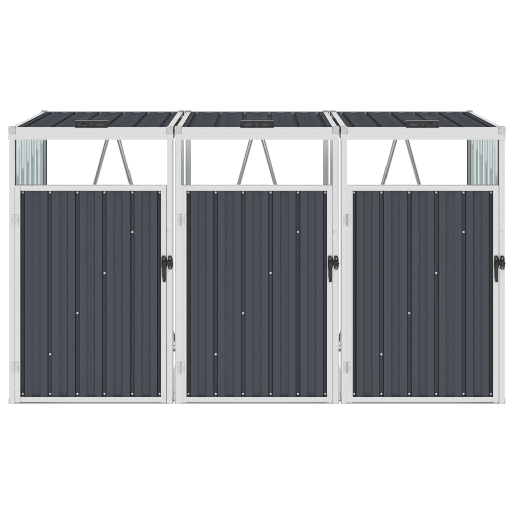 Mülltonnenbox Für 3 Mülltonnen 213×81×121 Cm Stahl
