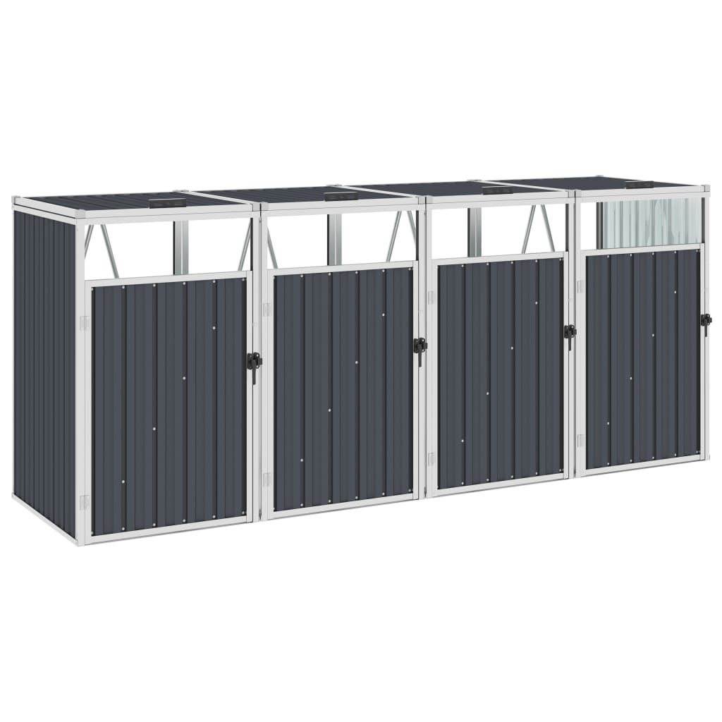 Mülltonnenbox Für 4 Mülltonnen 286×81×121 Cm Stahl