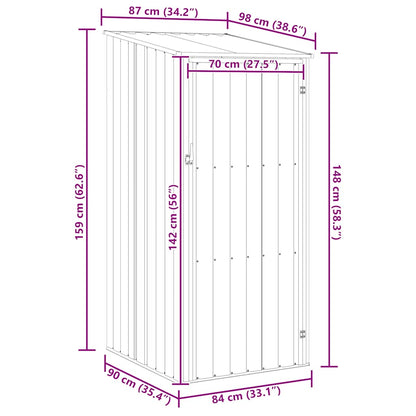 Gerätehaus 87X98X159 Cm Verzinkter Stahl