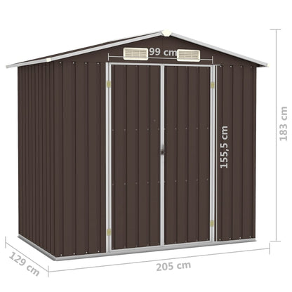 Gerätehaus 205X129X183 Cm Verzinkter Stahl
