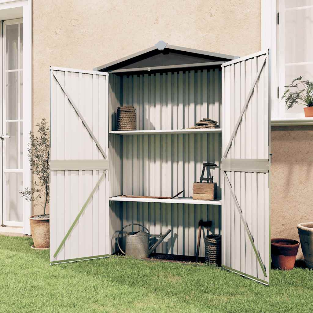 Geräteschuppen 116X45X175 Cm Verzinkter Stahl