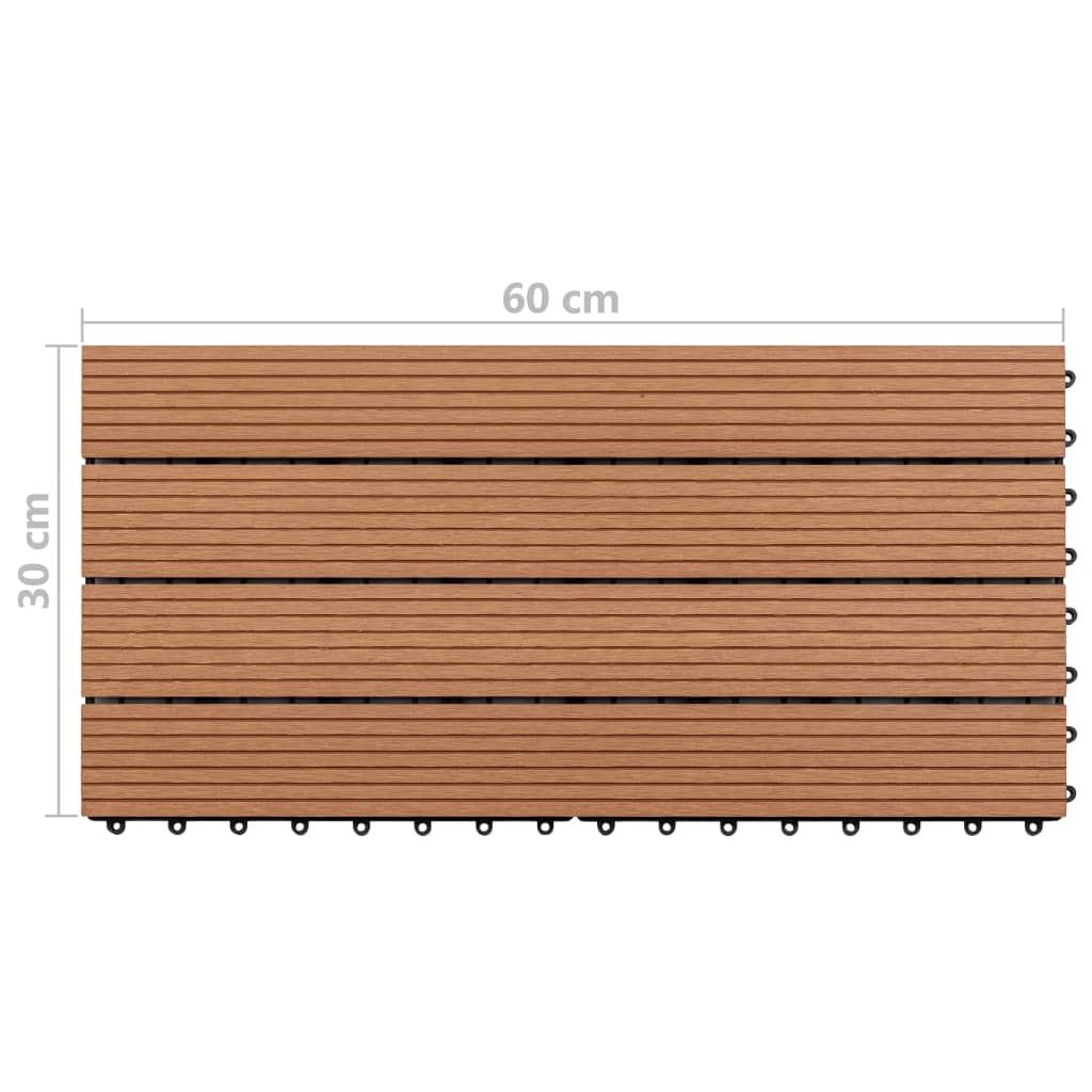 Wpc-Fliesen 60×30 Cm 6 Stk. 1M² Braun