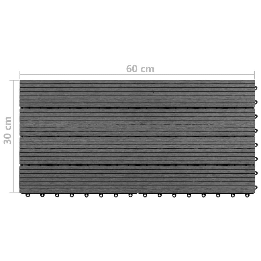 Wpc-Fliesen 60×30 Cm 6 Stk. 1M² Grau