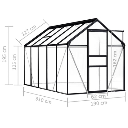 Gewächshaus Anthrazit Aluminium 5,89 M²