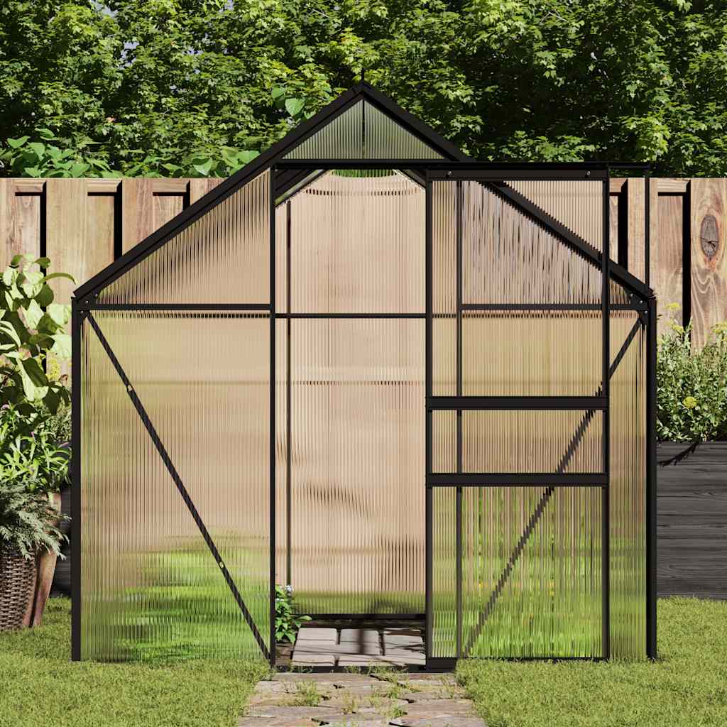 Gewächshaus Mit Fundament Anthrazit Aluminium 8,17 M²