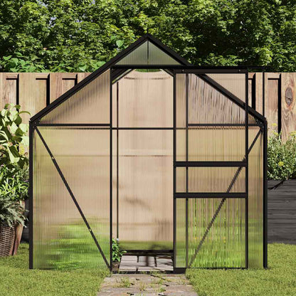 Gewächshaus Mit Fundament Anthrazit Aluminium 8,17 M²