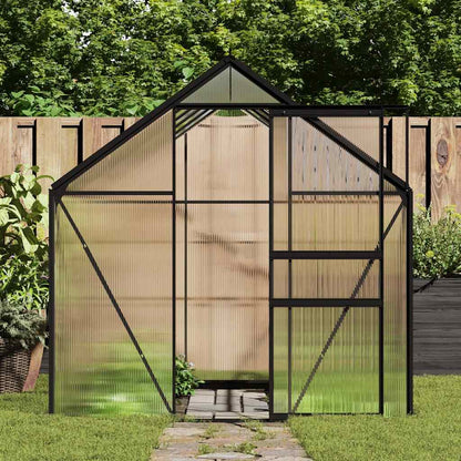 Gewächshaus Mit Fundament Anthrazit Aluminium 8,17 M²