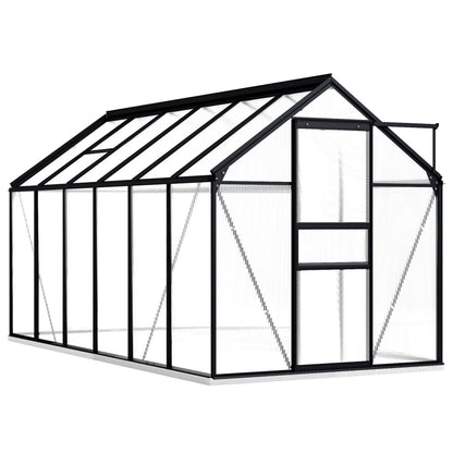 Gewächshaus Mit Fundament Anthrazit Aluminium 7,03 M²