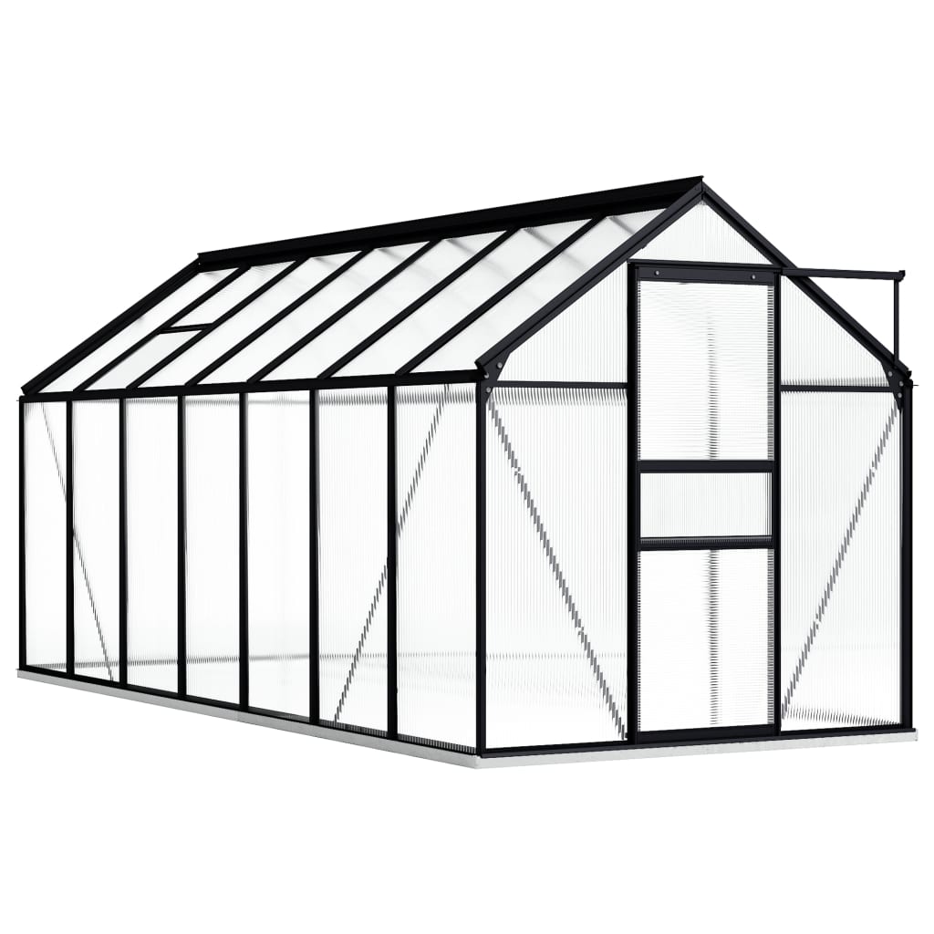 Gewächshaus Mit Fundament Anthrazit Aluminium 8,17 M²