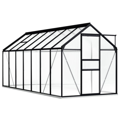 Gewächshaus Mit Fundament Anthrazit Aluminium 8,17 M²