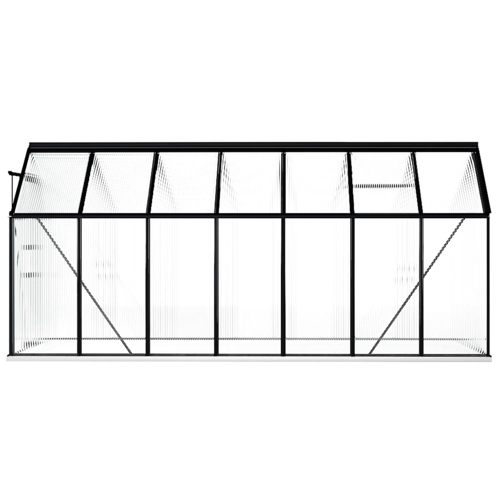 Gewächshaus Mit Fundament Anthrazit Aluminium 8,17 M²
