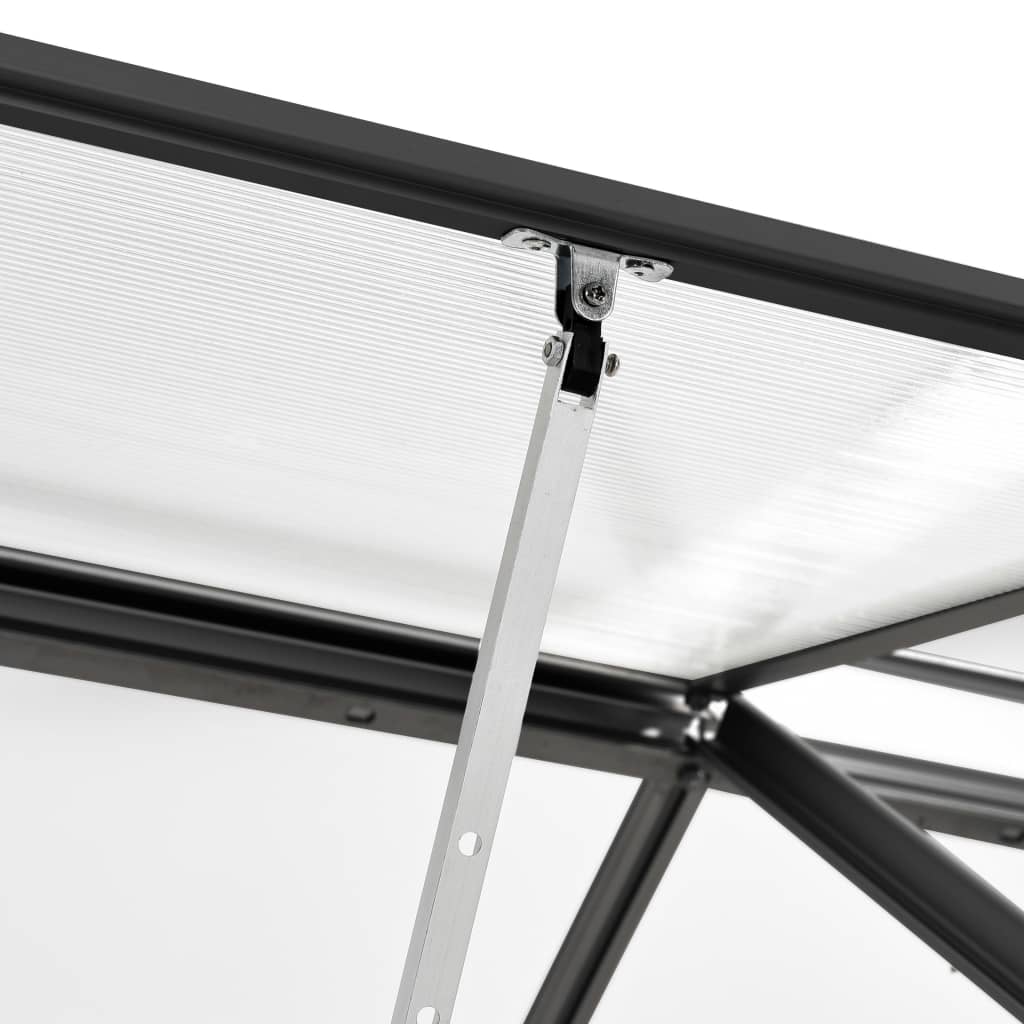 Gewächshaus Mit Fundament Anthrazit Aluminium 8,17 M²