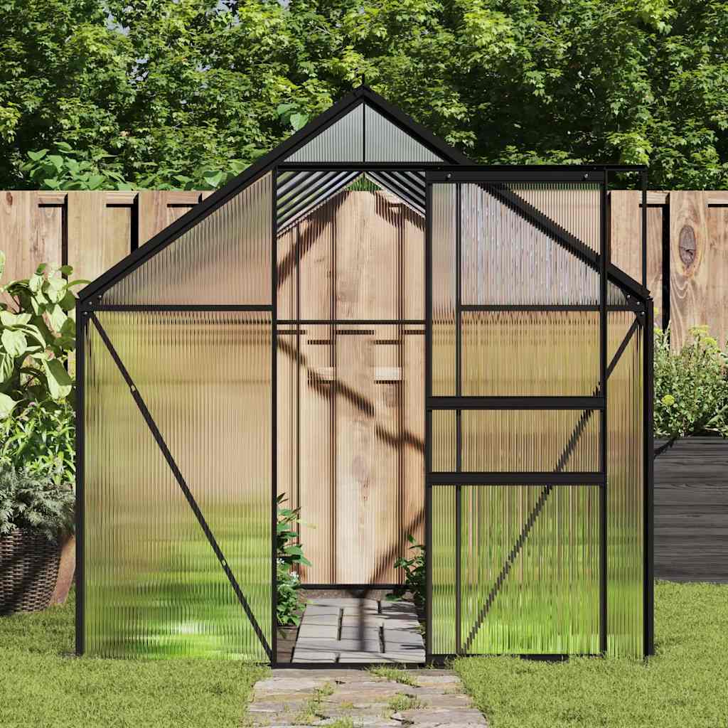 Gewächshaus Mit Fundament Anthrazit Aluminium 8,17 M²