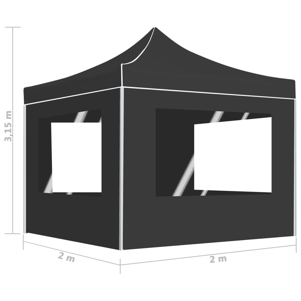 Profi-Partyzelt Faltbar Mit Wänden Aluminium 2×2M