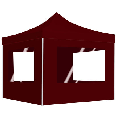 Profi-Partyzelt Faltbar Mit Wänden Aluminium 2×2M Bordeauxrot
