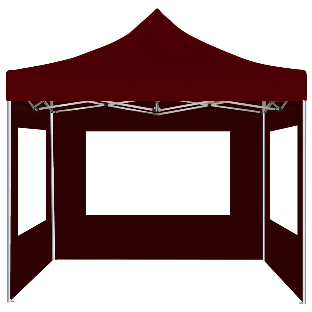 Profi-Partyzelt Faltbar Mit Wänden Aluminium 2×2M Bordeauxrot