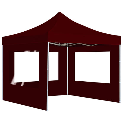 Profi-Partyzelt Faltbar Mit Wänden Aluminium 2×2M Bordeauxrot