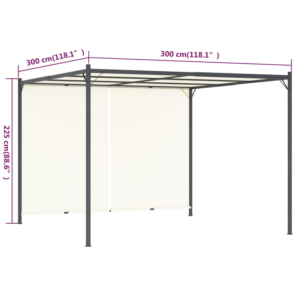 Pergola Mit Verstellbarem Dach 3X3 M Stahl