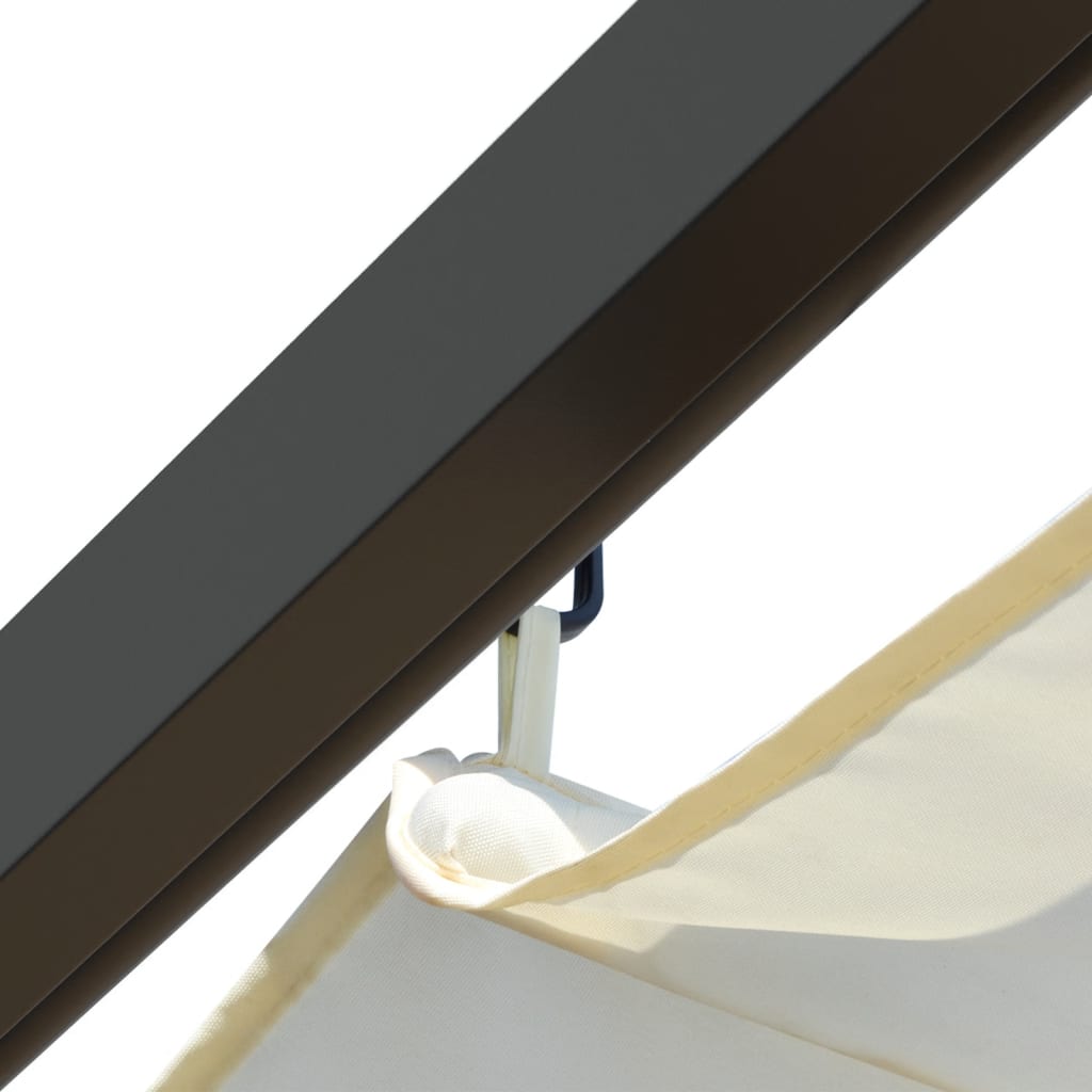 Pergola Mit Versenkbarem Dach Weiß 3X3 M Stahl