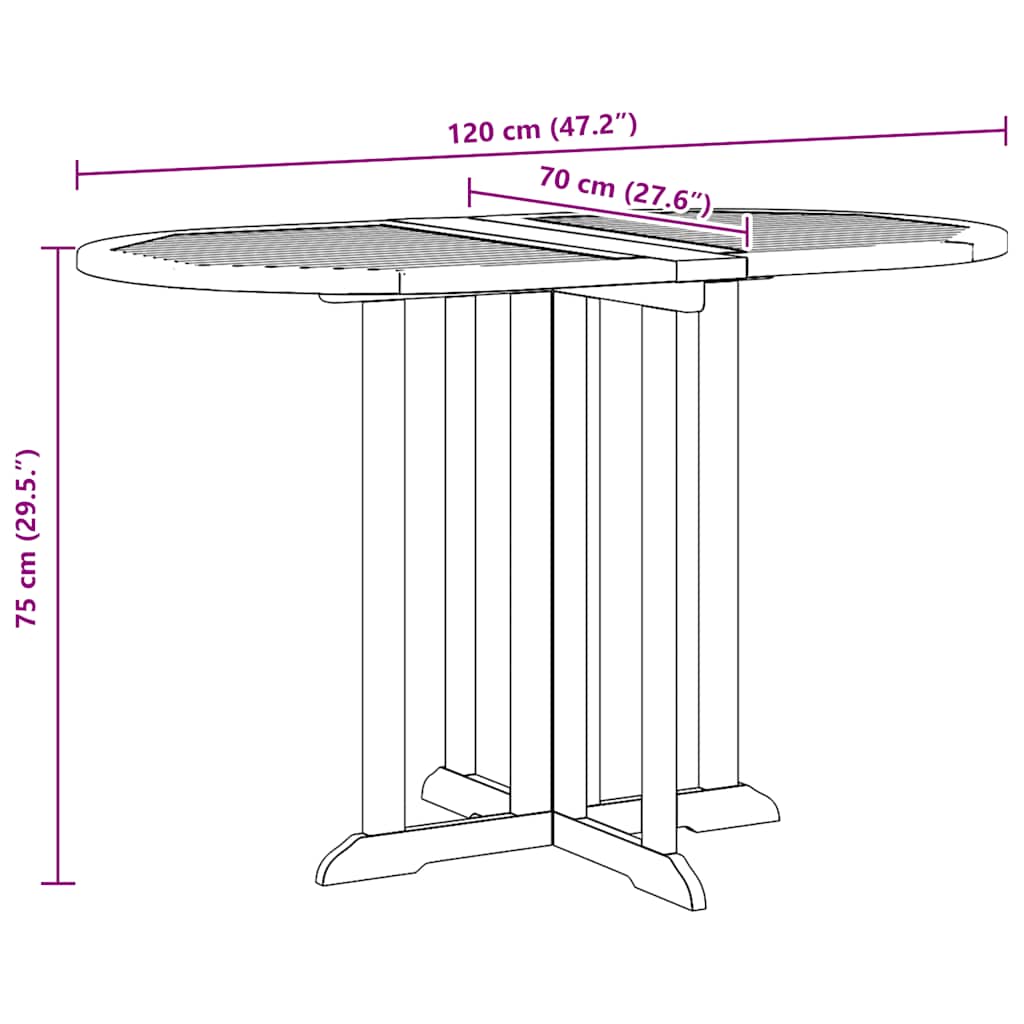 Gartentisch Butterfly Klappbar Teak Massivholz