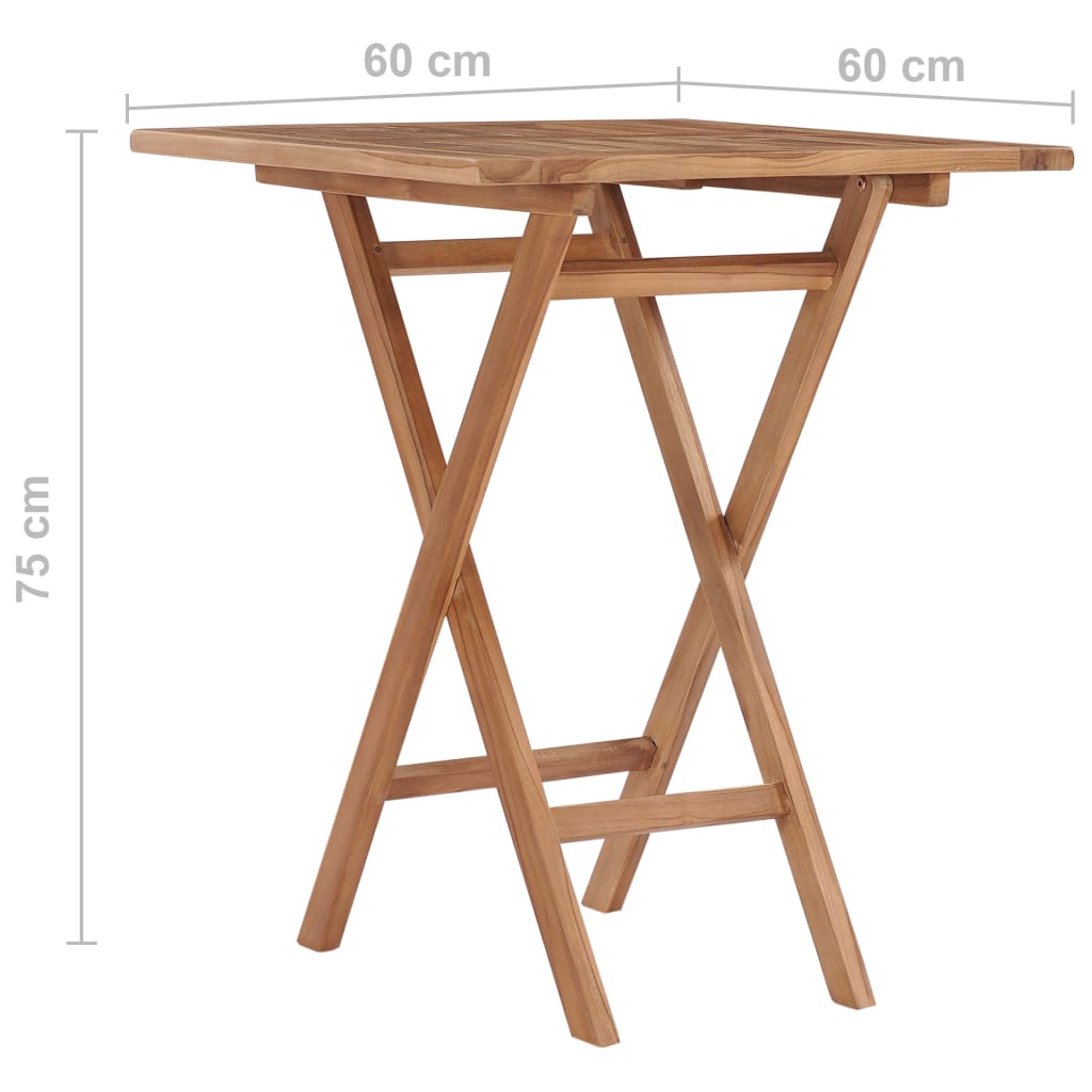 Gartentisch Klappbar 60×60×75 Cm Massivholz Teak