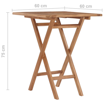 Gartentisch Klappbar 60×60×75 Cm Massivholz Teak