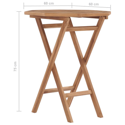 Klappbarer Gartentisch 60×60×75 Cm Teak Massivholz
