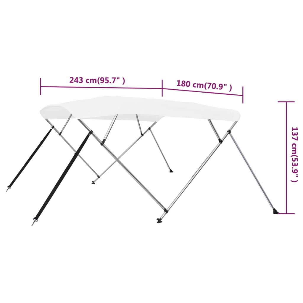 4-Bow Bimini Top 243X180X137 Cm