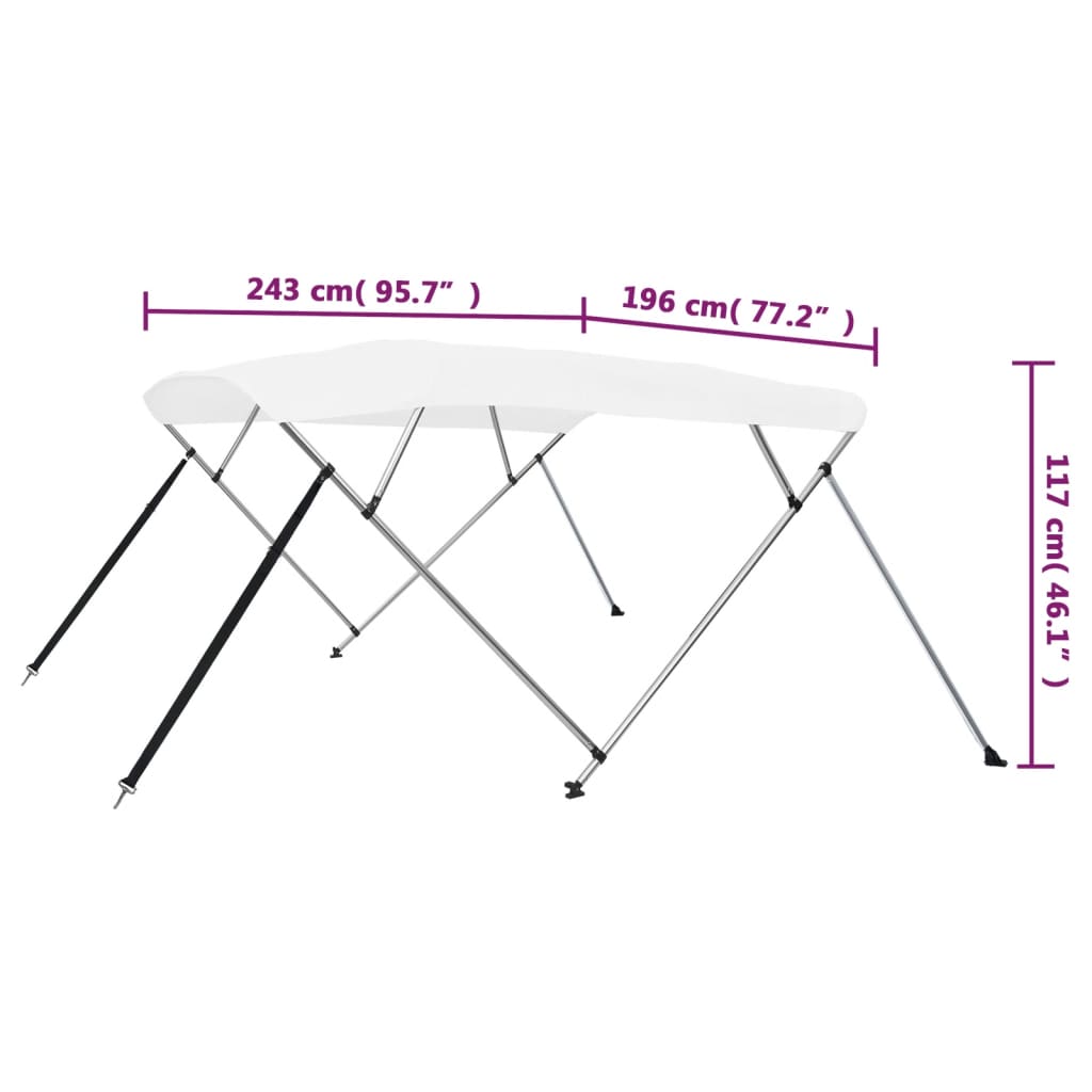 4-Bow Bimini Top 243X196X137 Cm