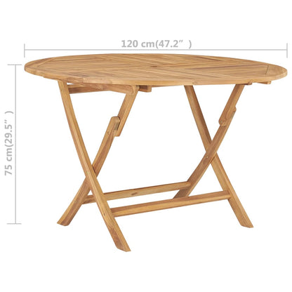 Gartentisch Klappbar Ø 120 Cm Massivholz Teak