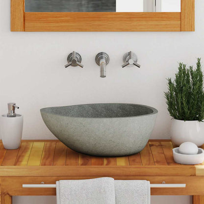 Waschbecken Flussstein Oval (37-46)X(29-36) Cm