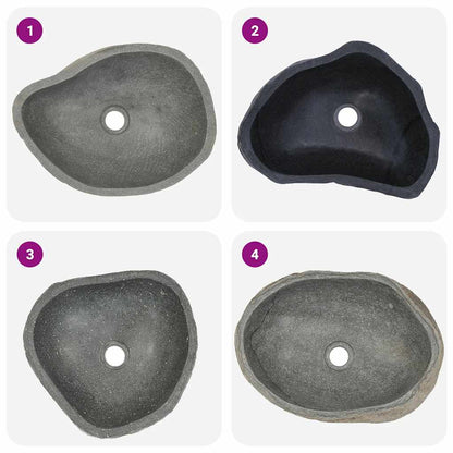 Waschbecken Flussstein Oval (37-46)X(29-36) Cm