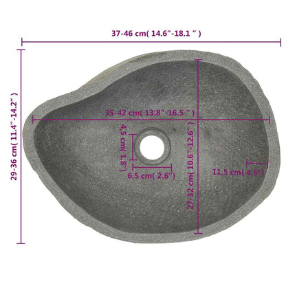 Waschbecken Flussstein Oval (37-46)X(29-36) Cm